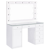Best Furniture Outlet - Coaster - Acena 7-drawer Vanity Set with Lighting White High Gloss - 931143